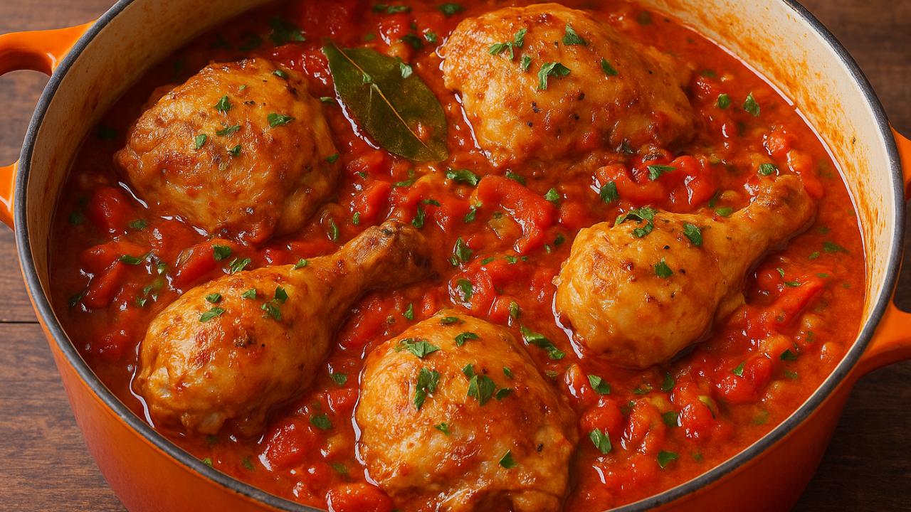 Frango de Panela ao Molho de Tomate